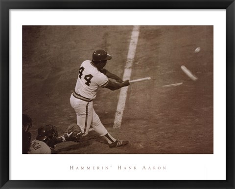 Framed Hammerin' Hank Aaron Print