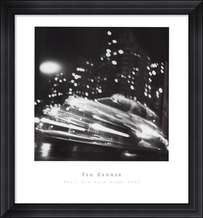 Framed Taxi, New York Night, c.1947 Print