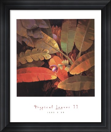 Framed Tropical Leaves II Print