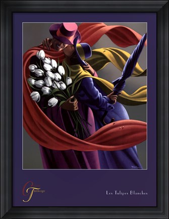 Framed Les Tulips Blanches Print