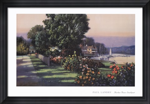 Framed Harbor Roses Southport Print