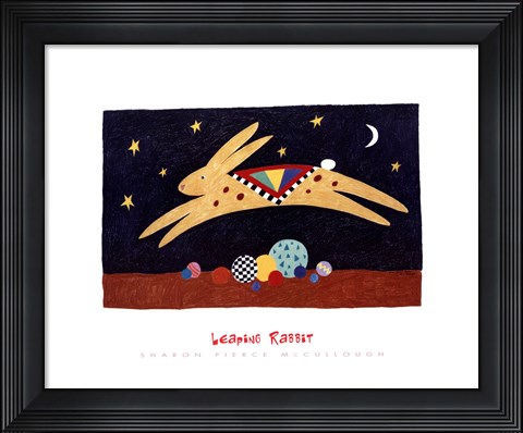 Framed Leaping Rabbit Print