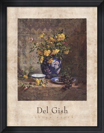 Framed Yellow Roses Print