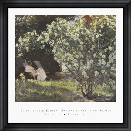 Framed Peter Severin Kroyer - Havepartie Med Marie Kryer Print
