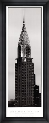 Framed Chrysler Building at Sunset Print