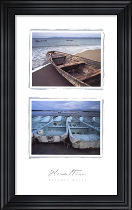 Framed Beached Boats Print