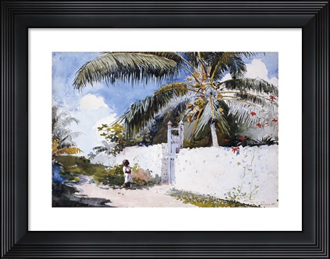 Framed Garden In Nassau Print