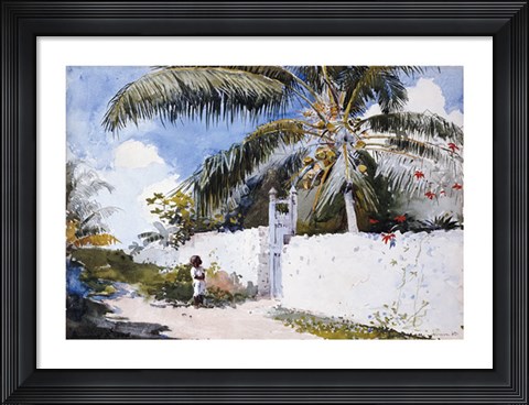 Framed Garden In Nassau Print