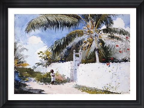 Framed Garden In Nassau Print