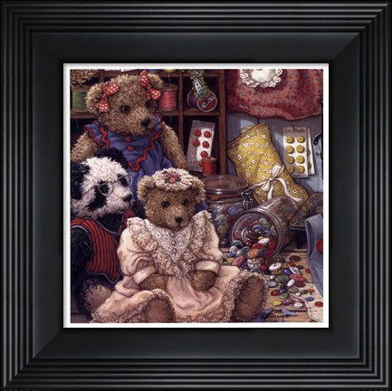 Framed Buttons N&#39; Bears Print