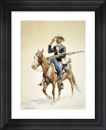 Framed Mounted Infantryman Print