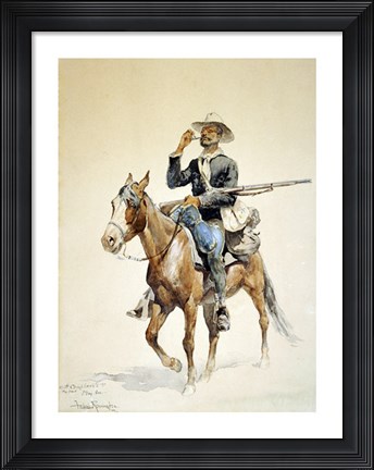 Framed Mounted Infantryman Print