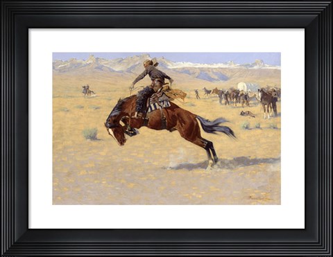 Framed Cold Morning on The Range Print