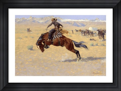 Framed Cold Morning on The Range Print