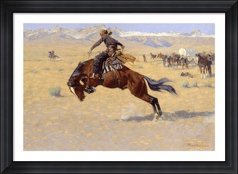 Framed Cold Morning on The Range Print