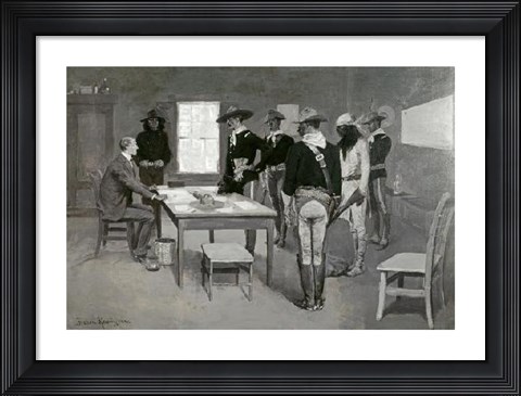 Framed Apache Before The Indian Agency Print