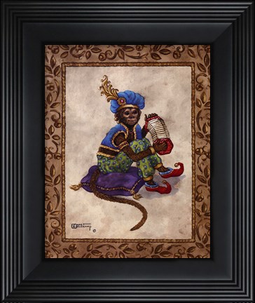 Framed Monkey With Concertina Print