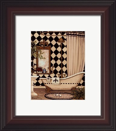 Framed Elegant Bath I Print