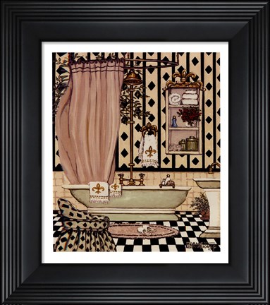 Framed Elegant Bath II Print