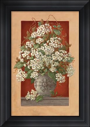 Framed Hydrangeas En Rouge Print