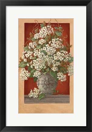 Framed Hydrangeas En Rouge Print