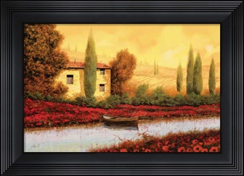 Framed Al Tramonto Sul Fiume Print