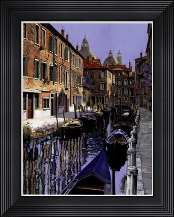 Framed La Barche Sul Canale Print