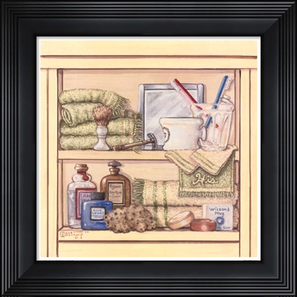 Framed His Bathroom Shelf Print