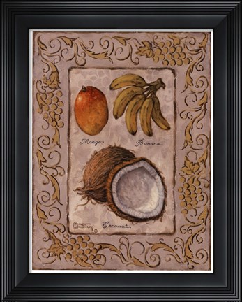 Framed Tropical Fruit I Print