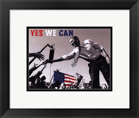 Framed Barack Obama:  Yes We Can (crowd) Print