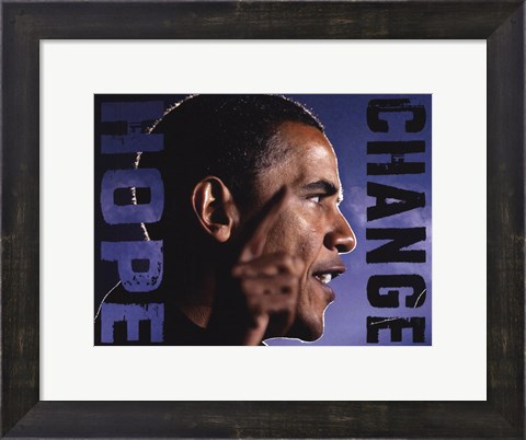 Framed Barack Obama: Hope, Change Print
