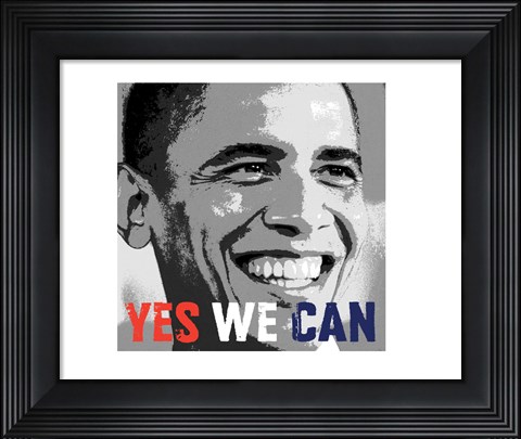 Framed Barack Obama:  Yes We Can Print