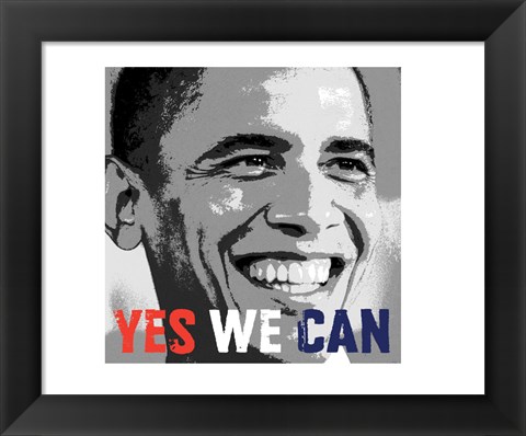 Framed Barack Obama:  Yes We Can Print