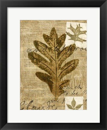 Framed Leaf Collage I Print