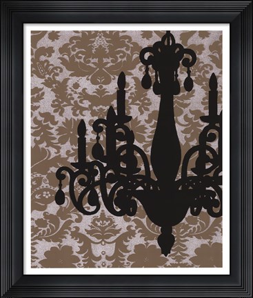 Framed Chandelier Silhouette I Print