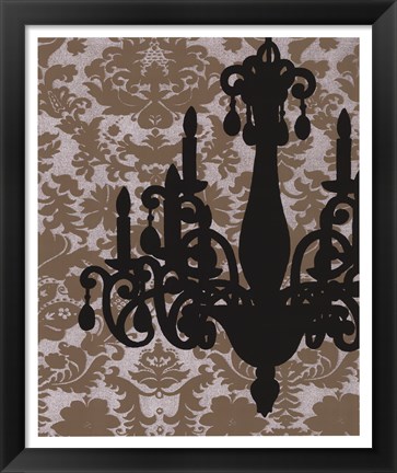 Framed Chandelier Silhouette I Print