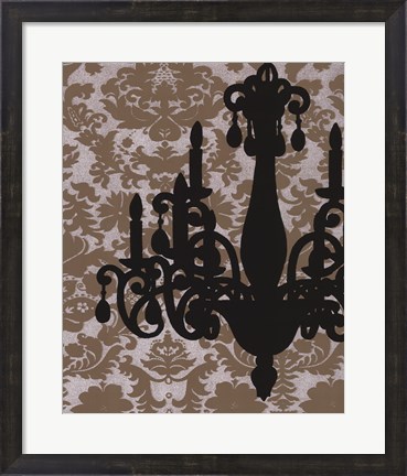 Framed Chandelier Silhouette I Print