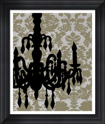 Framed Chandelier Silhouette II Print