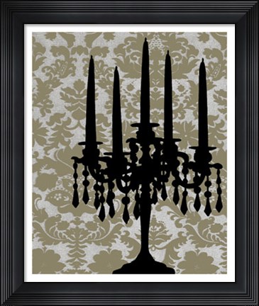 Framed Candelabra Silhouette I Print