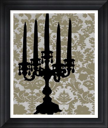 Framed Candelabra Silhouette II Print