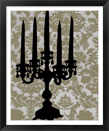 Framed Candelabra Silhouette II Print