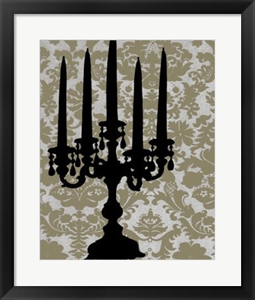 Framed Candelabra Silhouette II Print