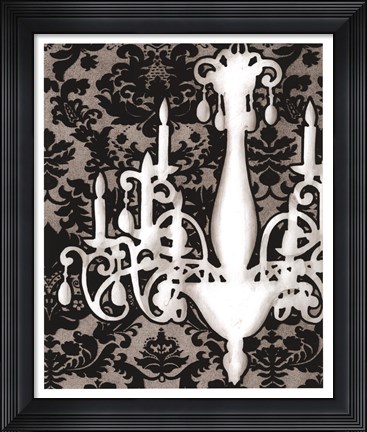 Framed Patterned Chandelier I Print
