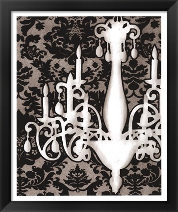 Framed Patterned Chandelier I Print