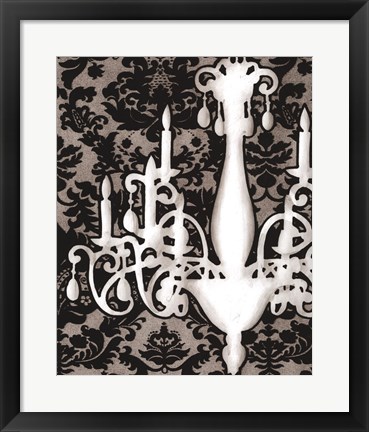 Framed Patterned Chandelier I Print