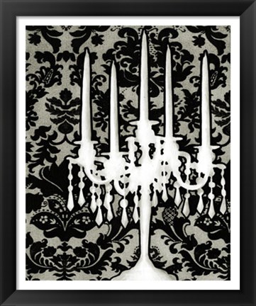 Framed Patterned Candelabra I Print