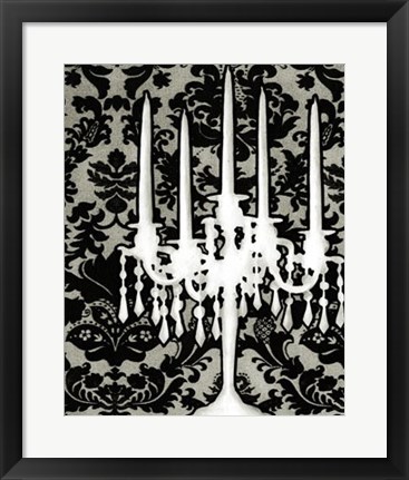 Framed Patterned Candelabra I Print