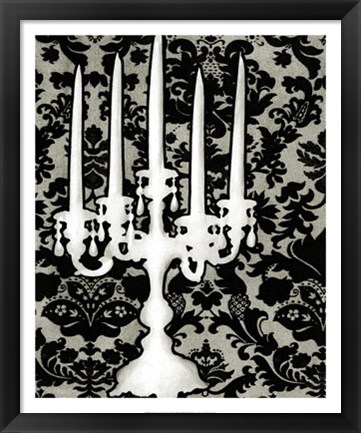 Framed Patterned Candelabra II Print