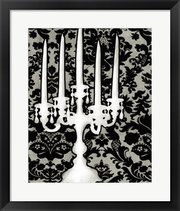 Framed Patterned Candelabra II Print