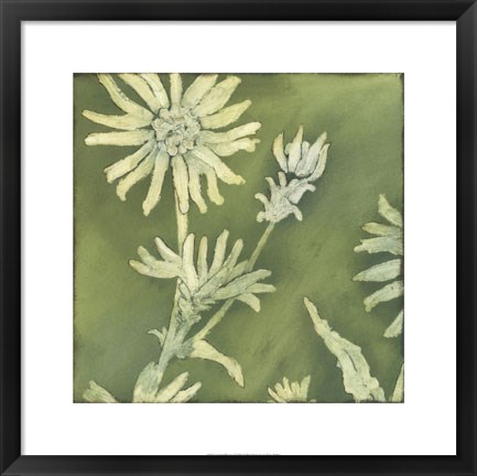 Framed Verdigris Blossoms I Print